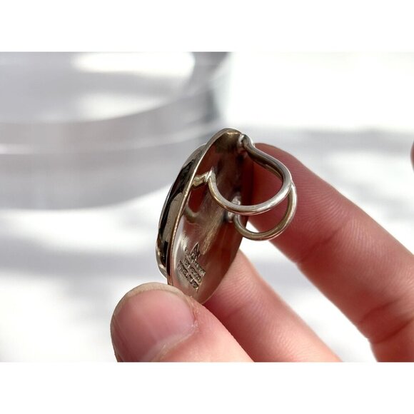 Black Onyx Gemstone Hand Wrought New Mexico Sterling 925 Vintage Pendant - Picture 10 of 10